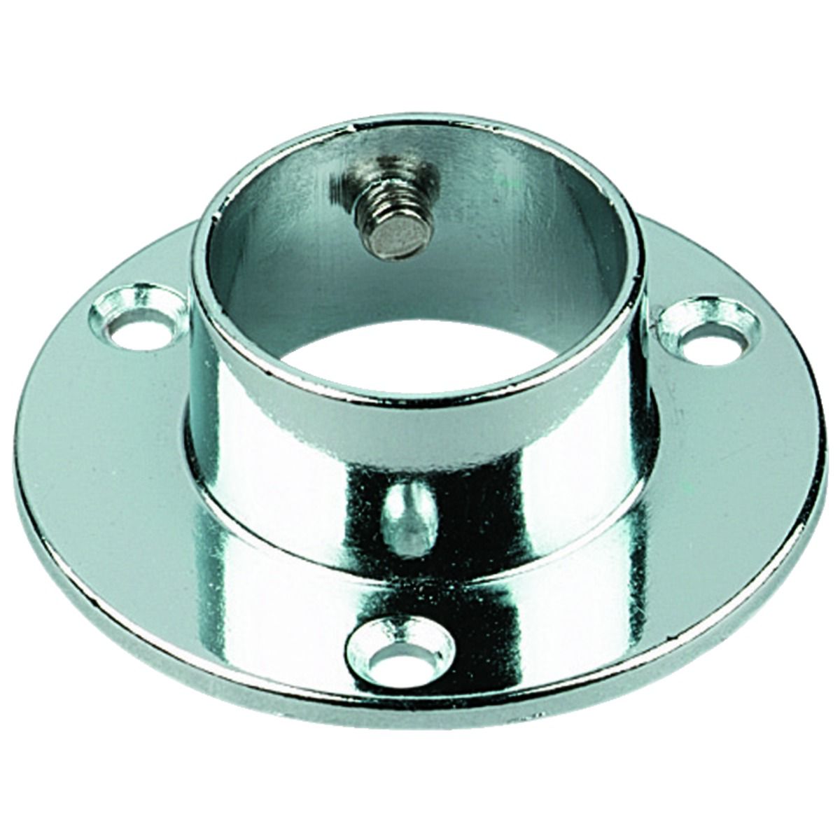 Image of Wickes Interior Wardrobe Rail Retaining Socket - 25mm Chrome Pack of 2