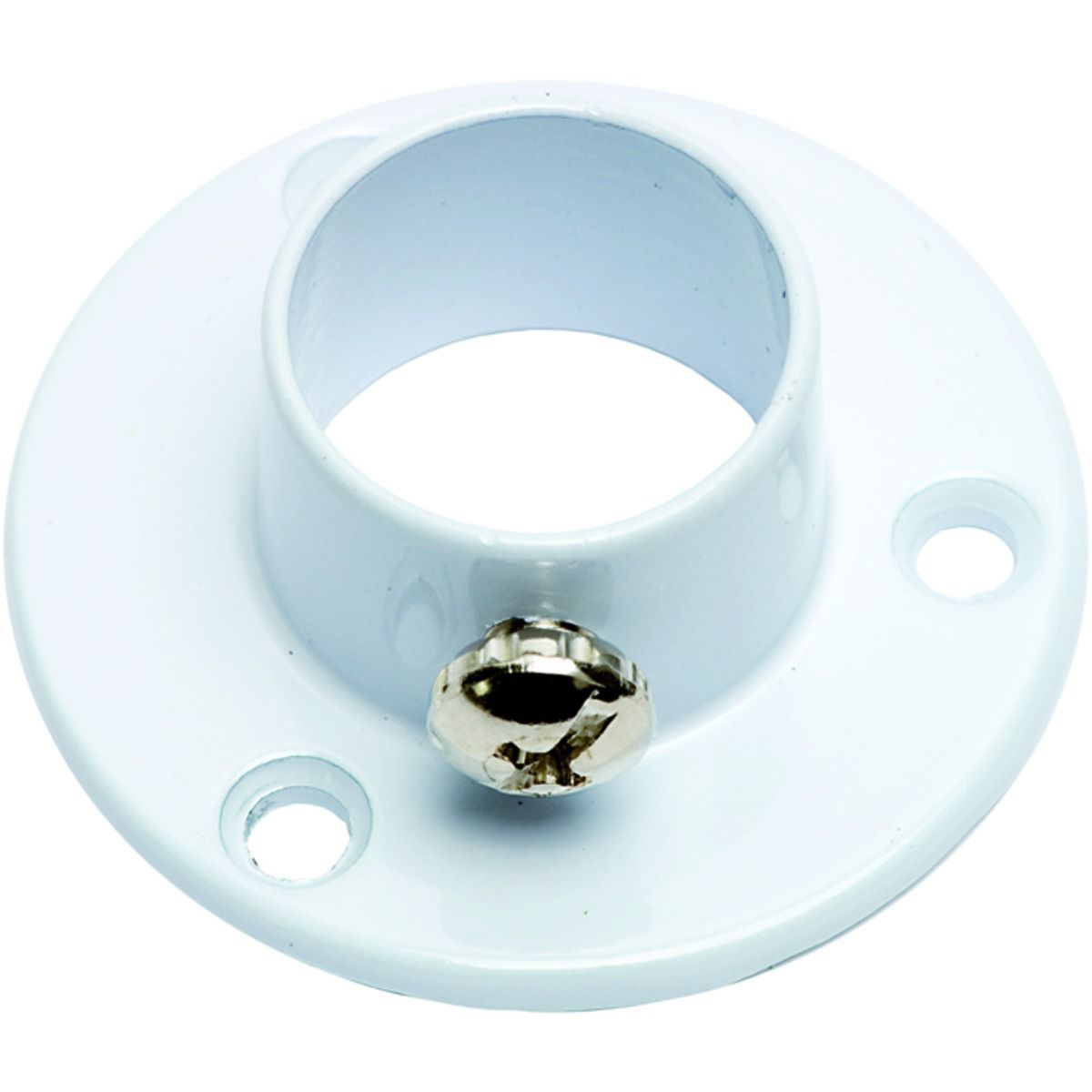 Rothley White Interior Wardrobe Rail Retaining Socket - 19mm - Pack of 2