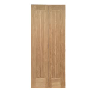 Wickes Geneva Oak Cottage 5 Panel Internal Bi-Fold Door - 1981 x 686mm