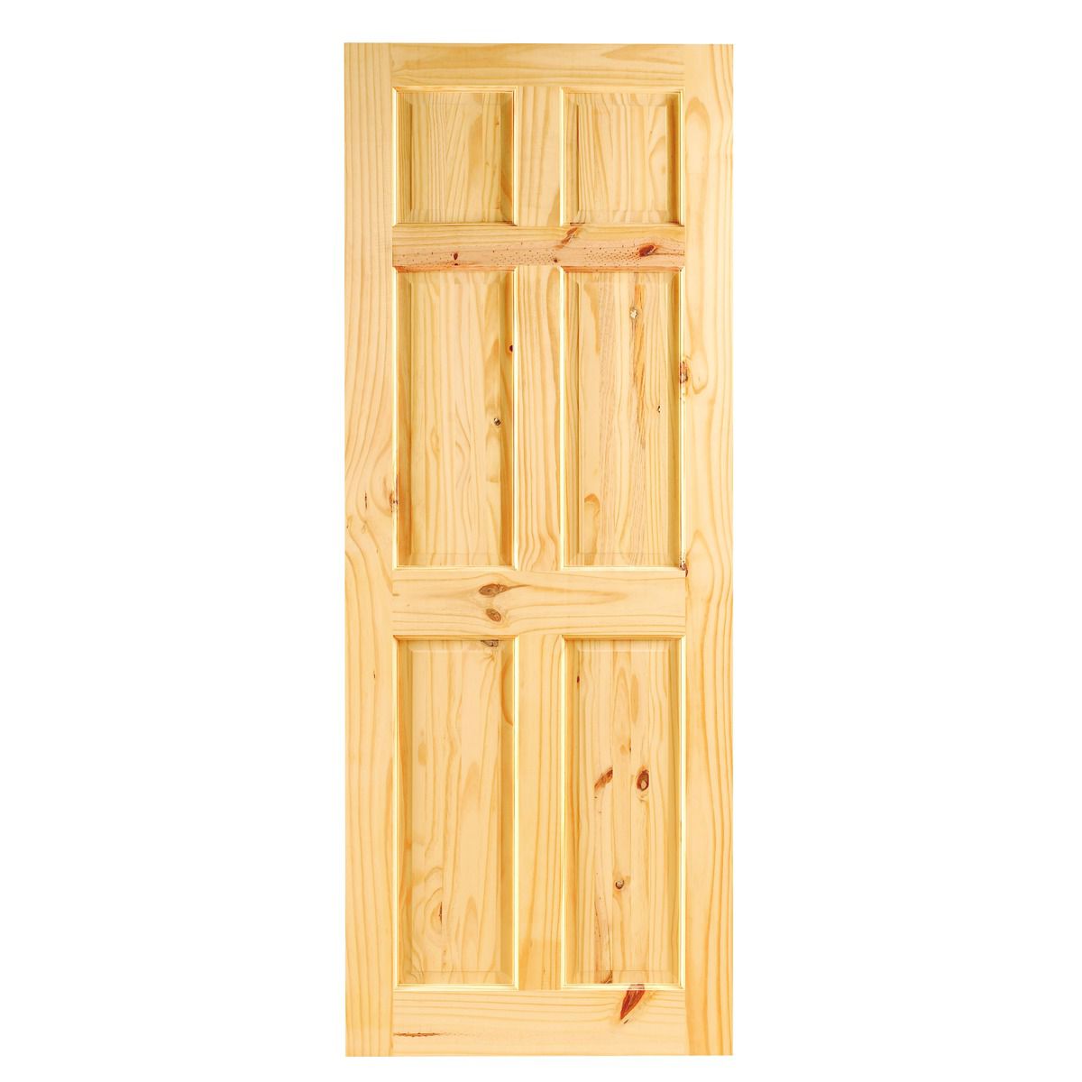 Image of Wickes Lincoln Knotty Pine 6 Panel Internal Door - 1981 x 838mm