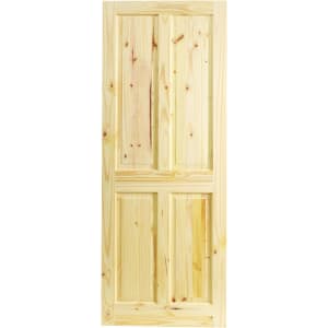 Image of Wickes Chester Knotty Pine 4 Panel Internal Door - 1981 x 610mm
