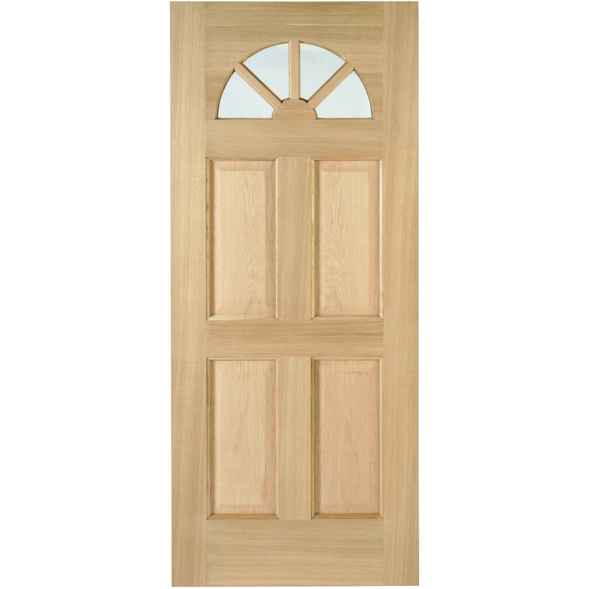 Image of Wickes Carolina External 4 Panel Oak Glazed Door - 1981 x 838mm