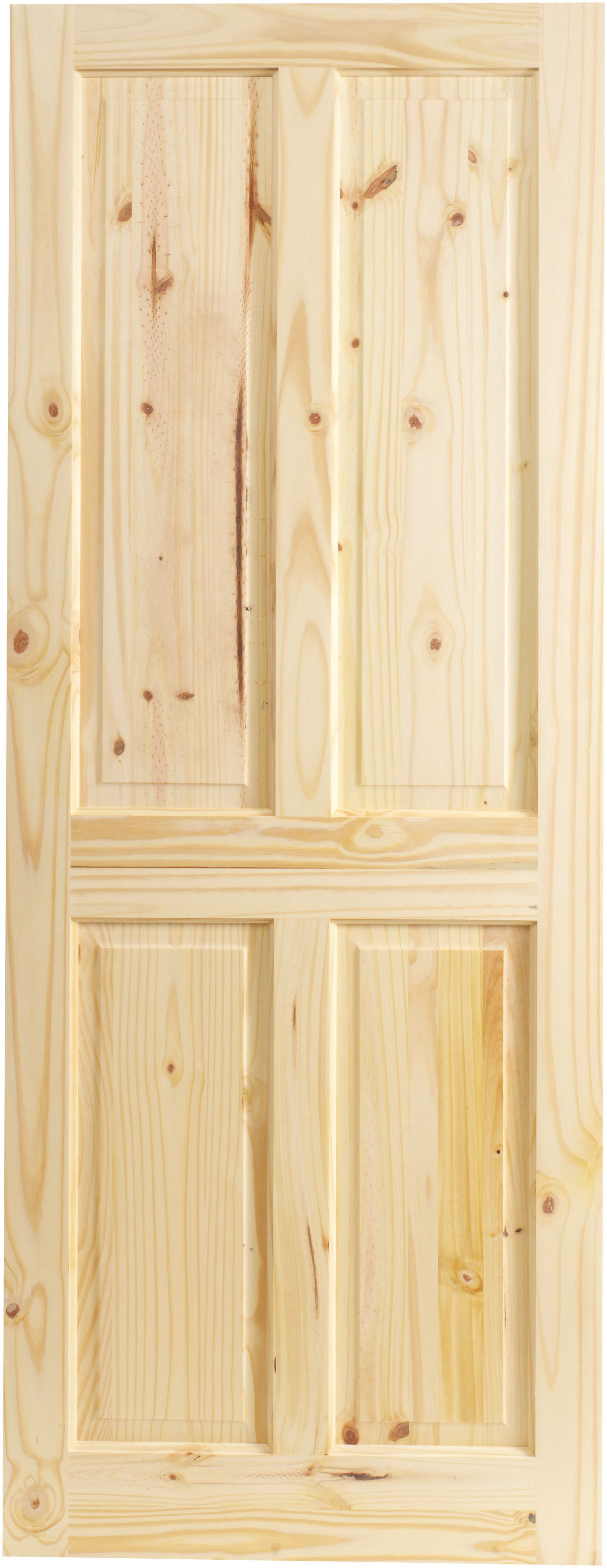 Image of Wickes Chester Knotty Pine 4 Panel Internal Door - 1981 x 686mm