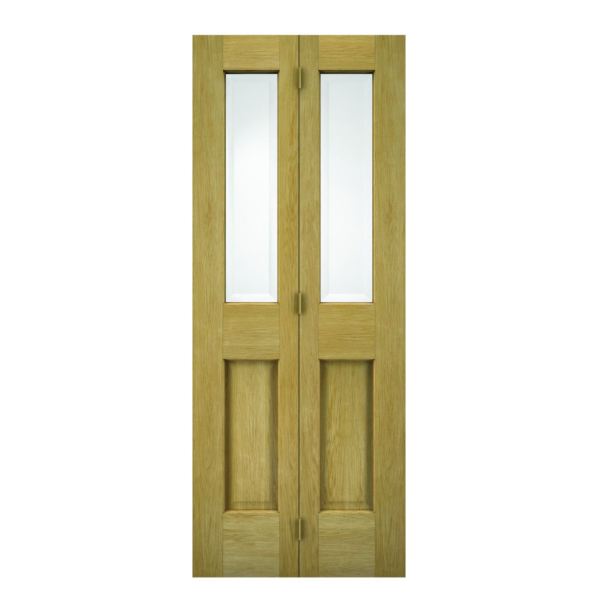 Image of Wickes Cobham Glazed Oak 4 Panel Internal Bi-Fold Door - 1981 x 762mm