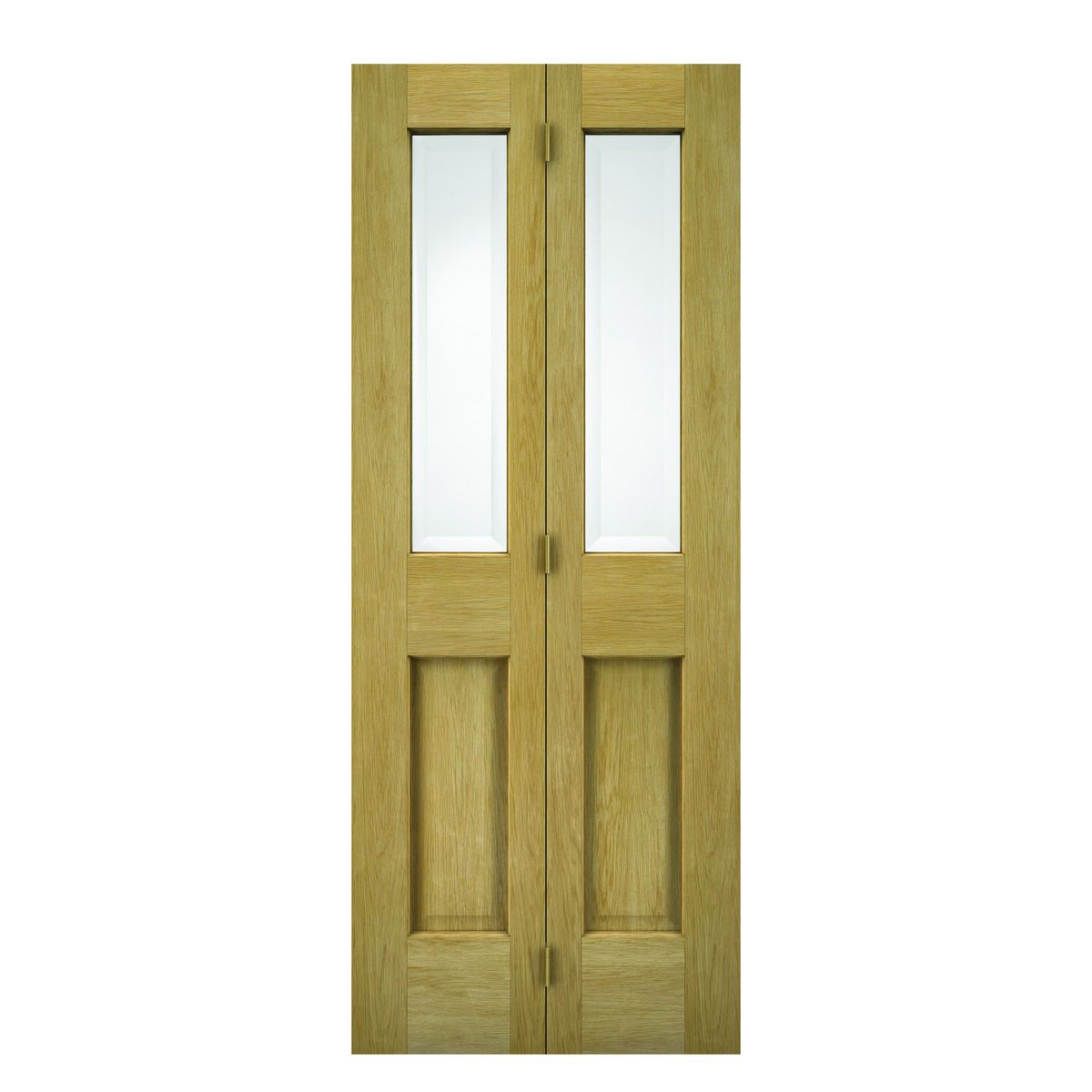 Wickes Cobham Glazed Oak 4 Panel Internal Bi-Fold Door - 1981 x 762mm