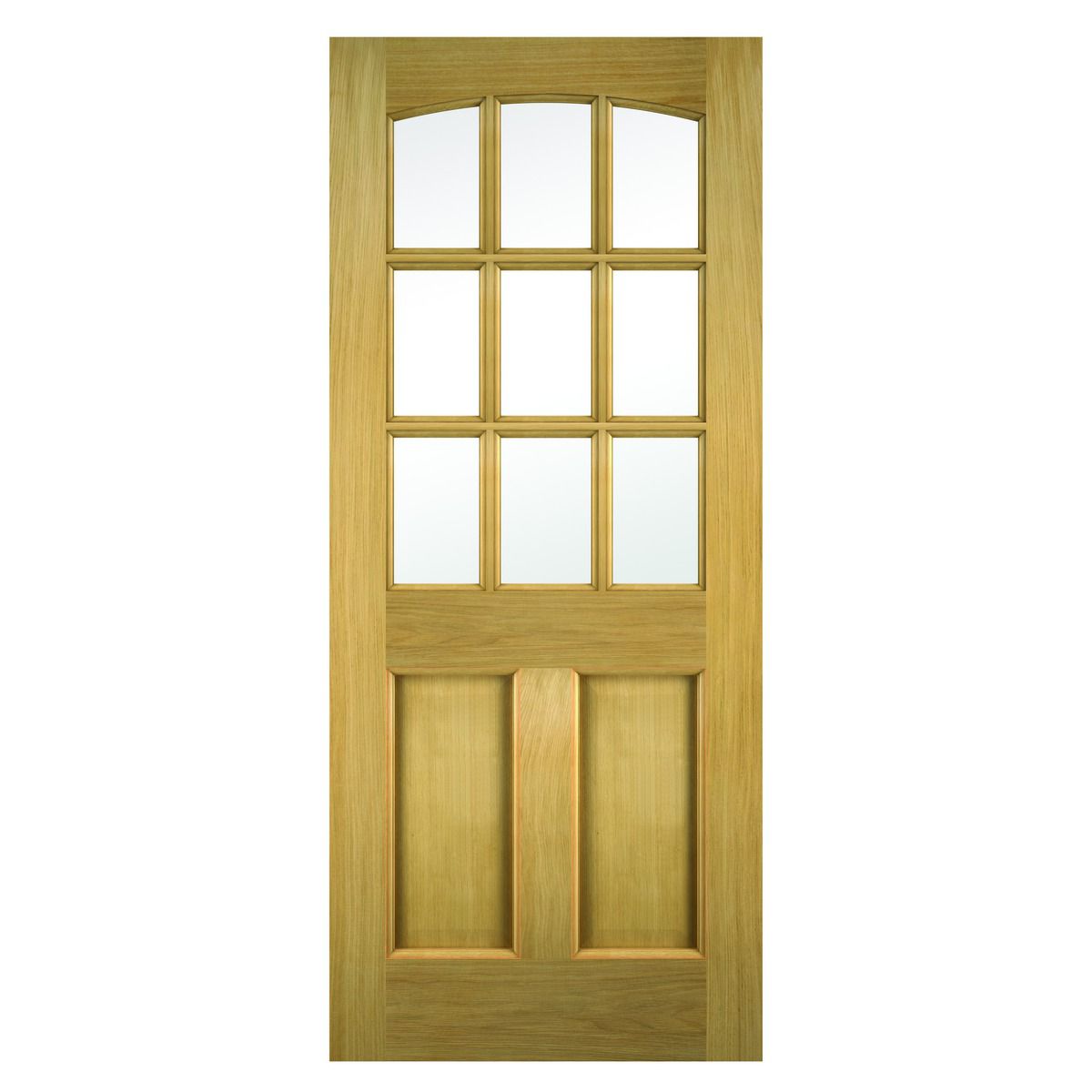 Image of Wickes Georgia External 2 Panel Glazed Oak Door - 1981 x 762mm