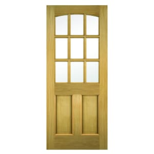 Image of Wickes Georgia External 2 Panel Glazed Oak Door - 2032 x 813mm