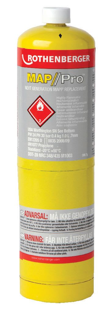 Rothenberger Map/Pro Gas Replacment Cartridge - 400g