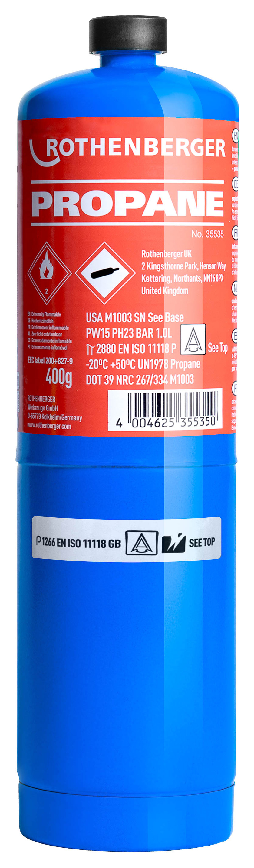 Rothenberger Propane Gas Cartridge - 400g