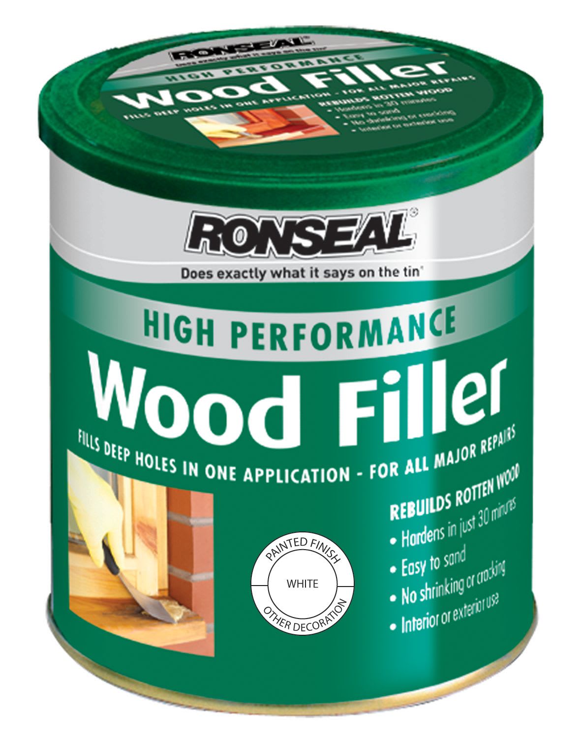 Ronseal High Performance Wood Filler White 1kg Wickes.co.uk