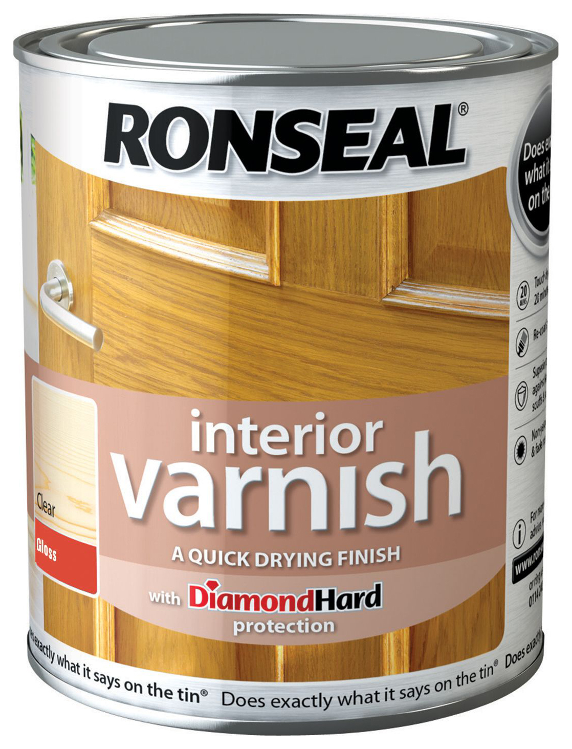 Ronseal Interior Gloss Varnish - Clear - 250ml