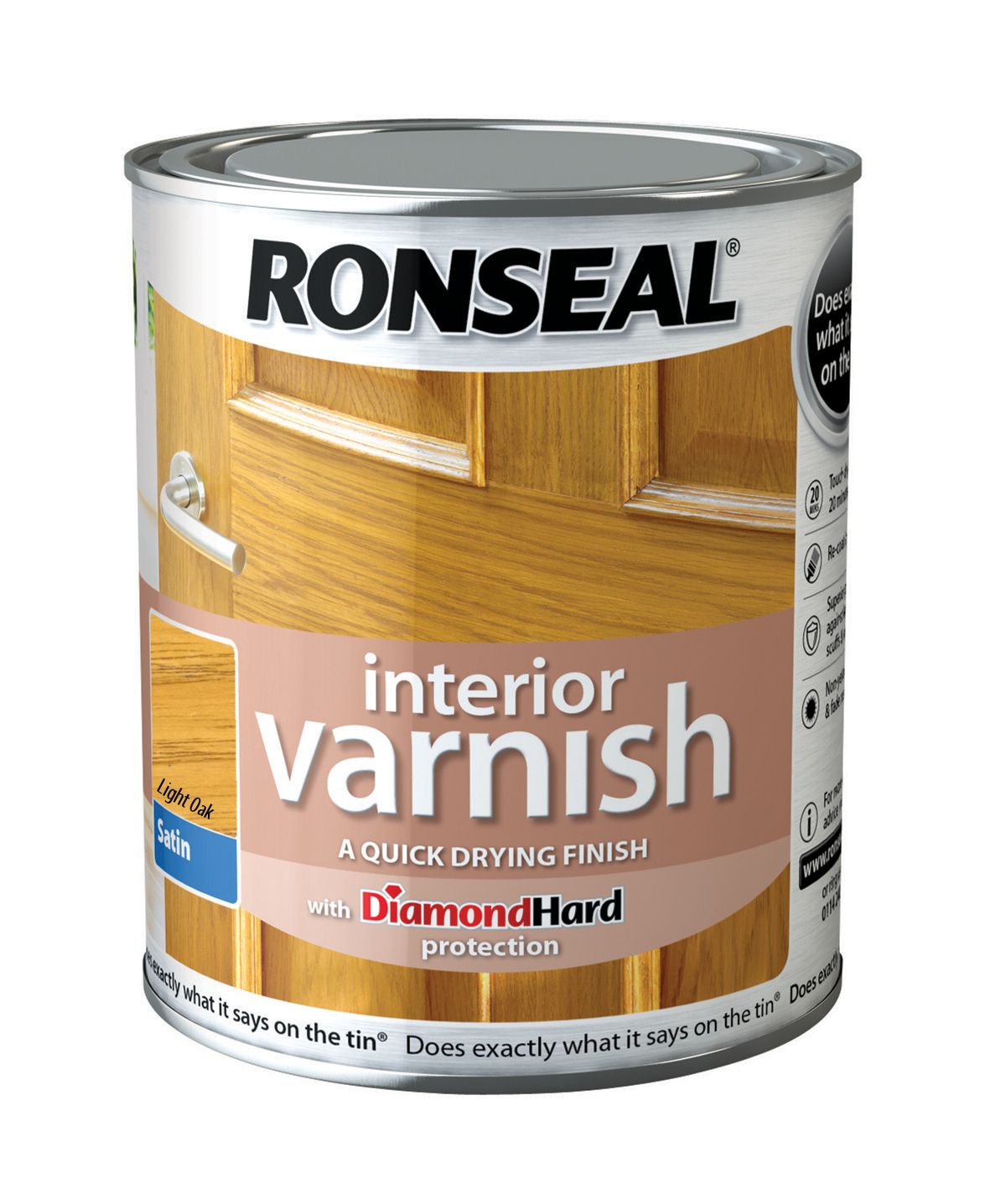 Image of Ronseal Interior Varnish - Satin Light Oak 750ml