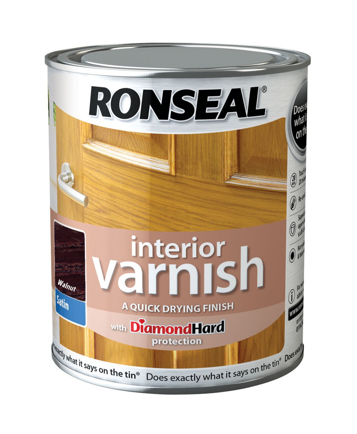 Image of Ronseal Interior Varnish - Satin Walnut 750ml