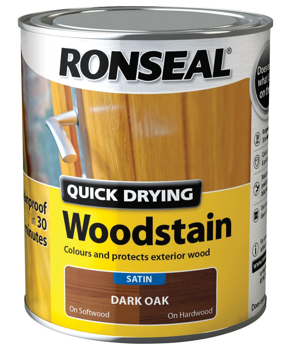 Ronseal Quick Drying Satin Woodstain - Dark Oak - 750ml