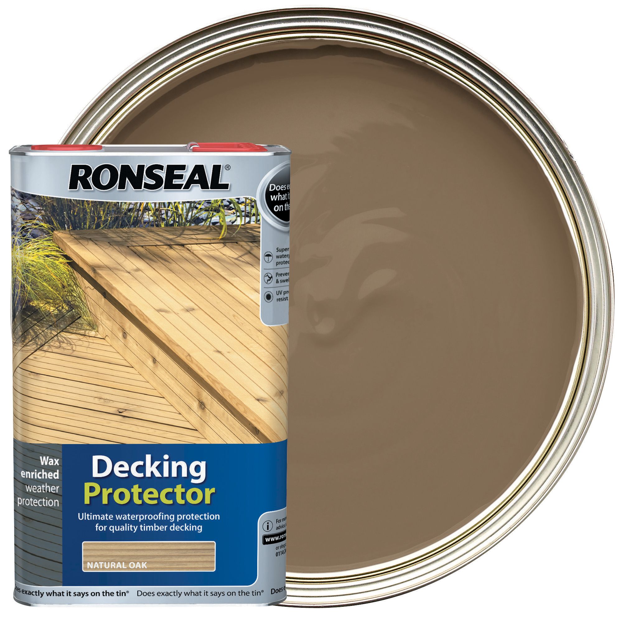 Image of Ronseal Decking Protector - Natural Oak 5L