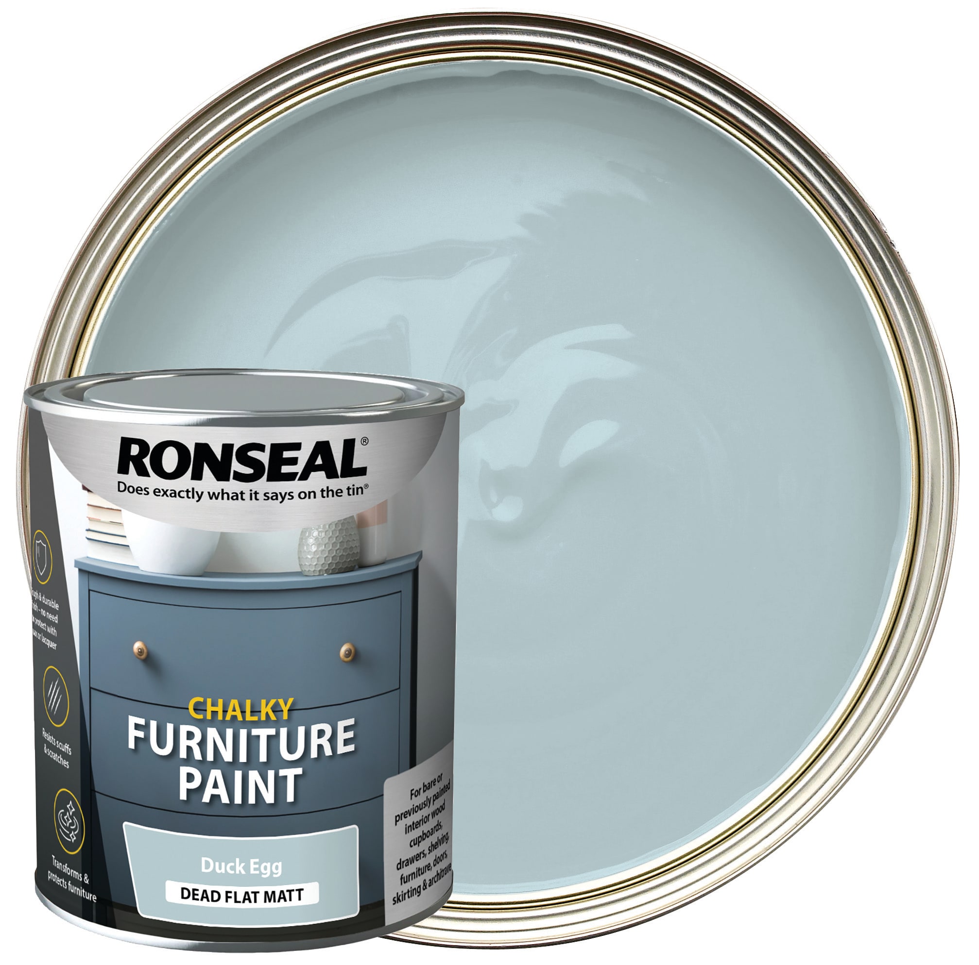 Ronseal Chalky Furniture Paint - Duck Egg -