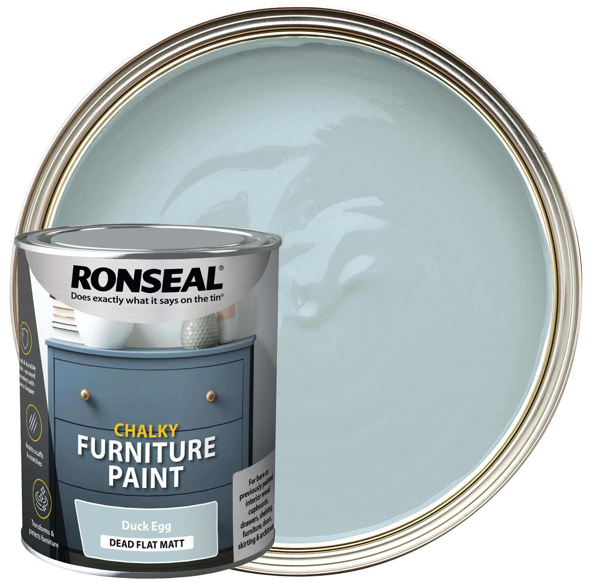 Ronseal Furniture Paint Duck Egg 750ml Wickes.co.uk