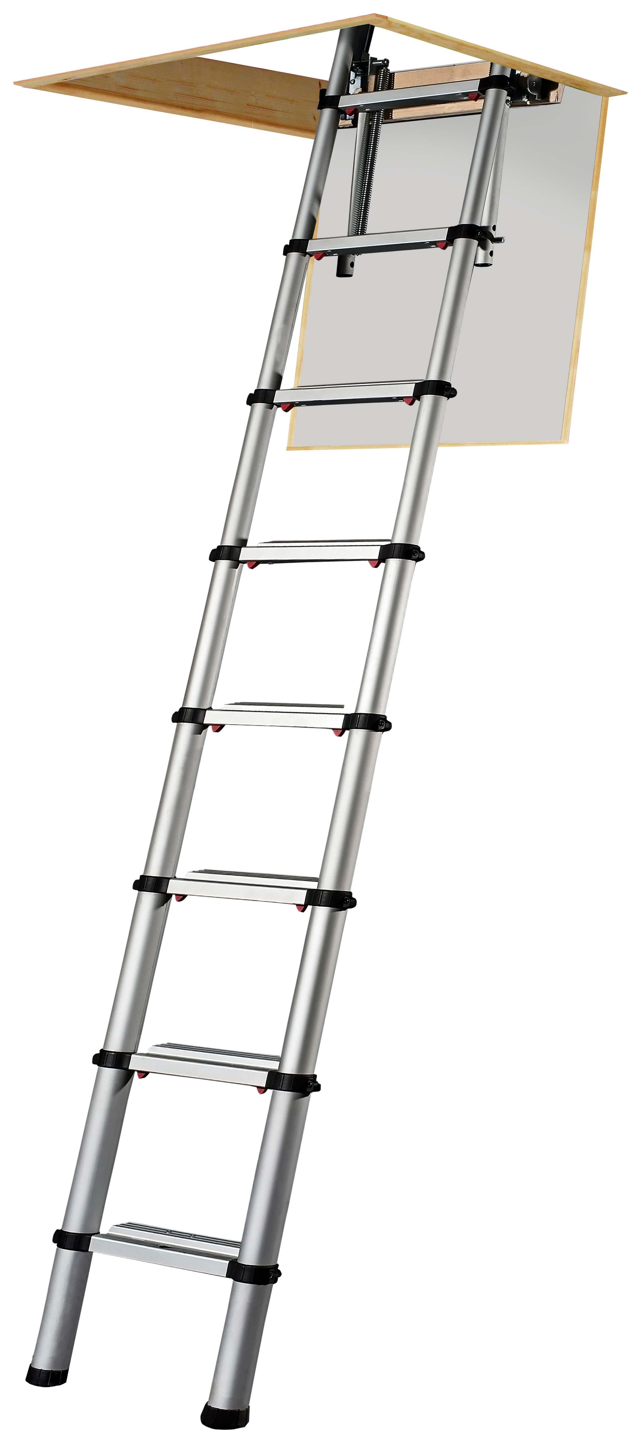 Werner Telescopic Aluminium Loft Ladder - Max Height 2.61m