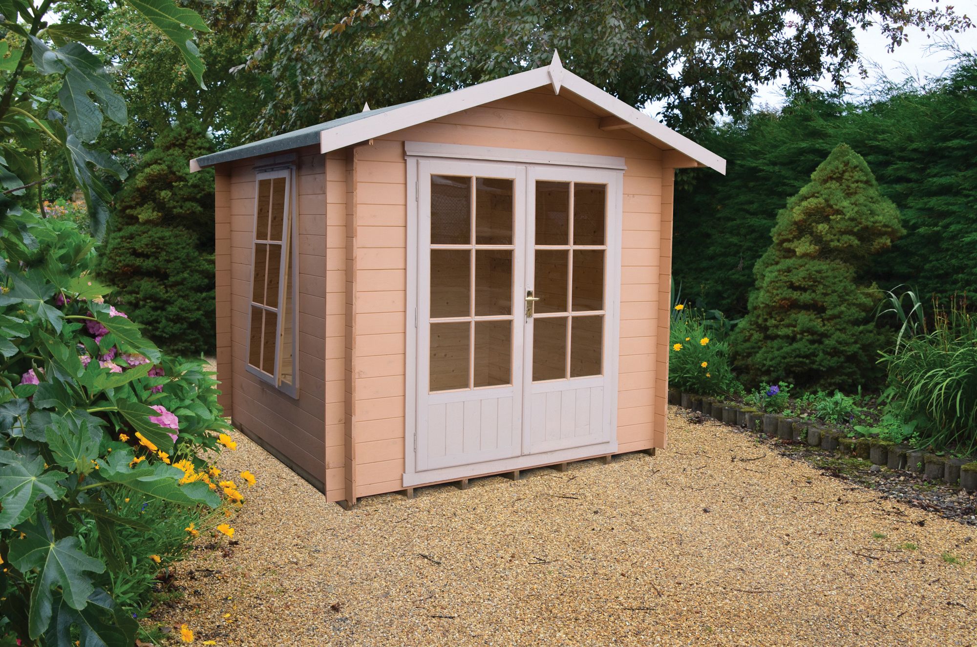 Shire 7 x 7 ft Barnsdale Double Door Log Cabin
