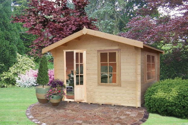 Shire 10 x 10 ft Bucknells Log Cabin with Overhang