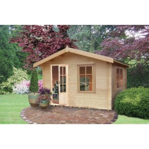 Shire 10 x 10 ft Bucknells Log Cabin with Overhang