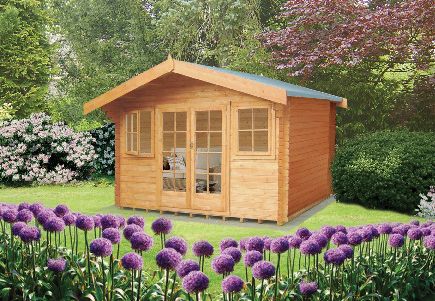 Shire Clipstone Double Door Log Cabin with Opening Windows - 12 x 10 ft