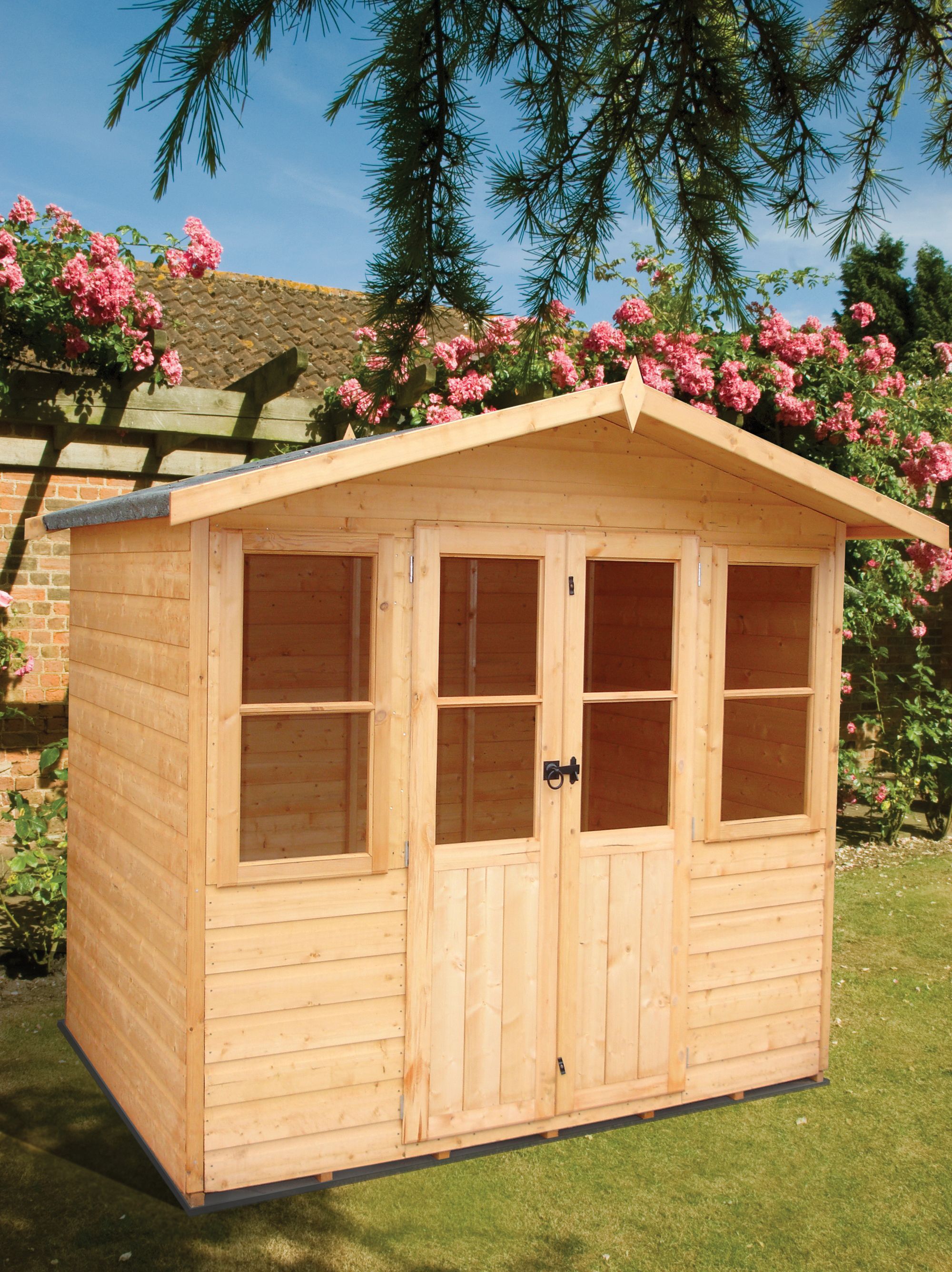 Shire Haddon 7 x 5ft Double Door Apex Dip Treated Summer House