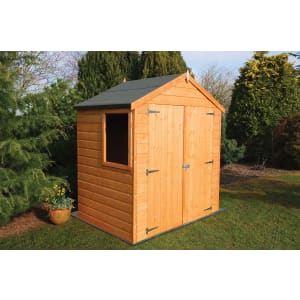 Shire Double Door Timber Shiplap Apex Shed - 6 x 4 ft