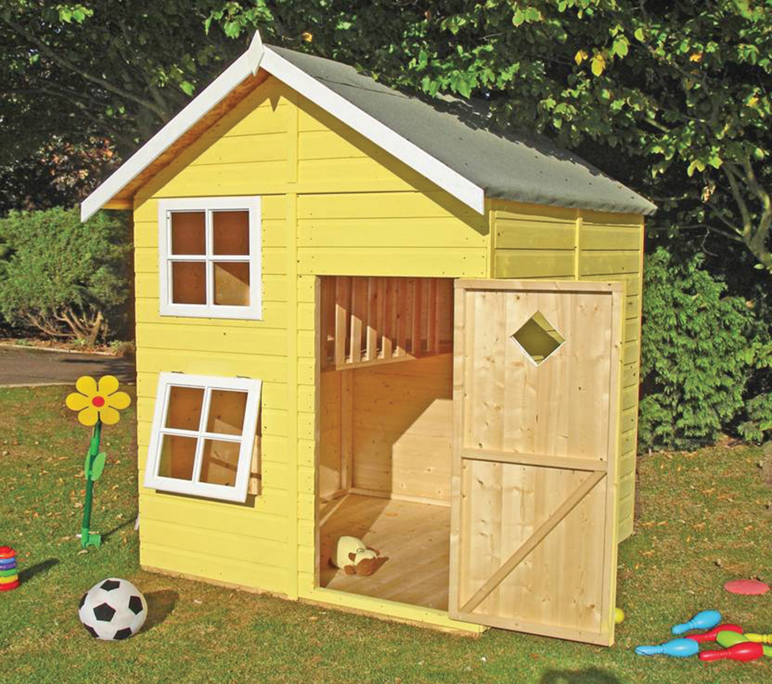 Shire Croft & Bunk Split Level Wooden Playhouse - 5 x 5ft