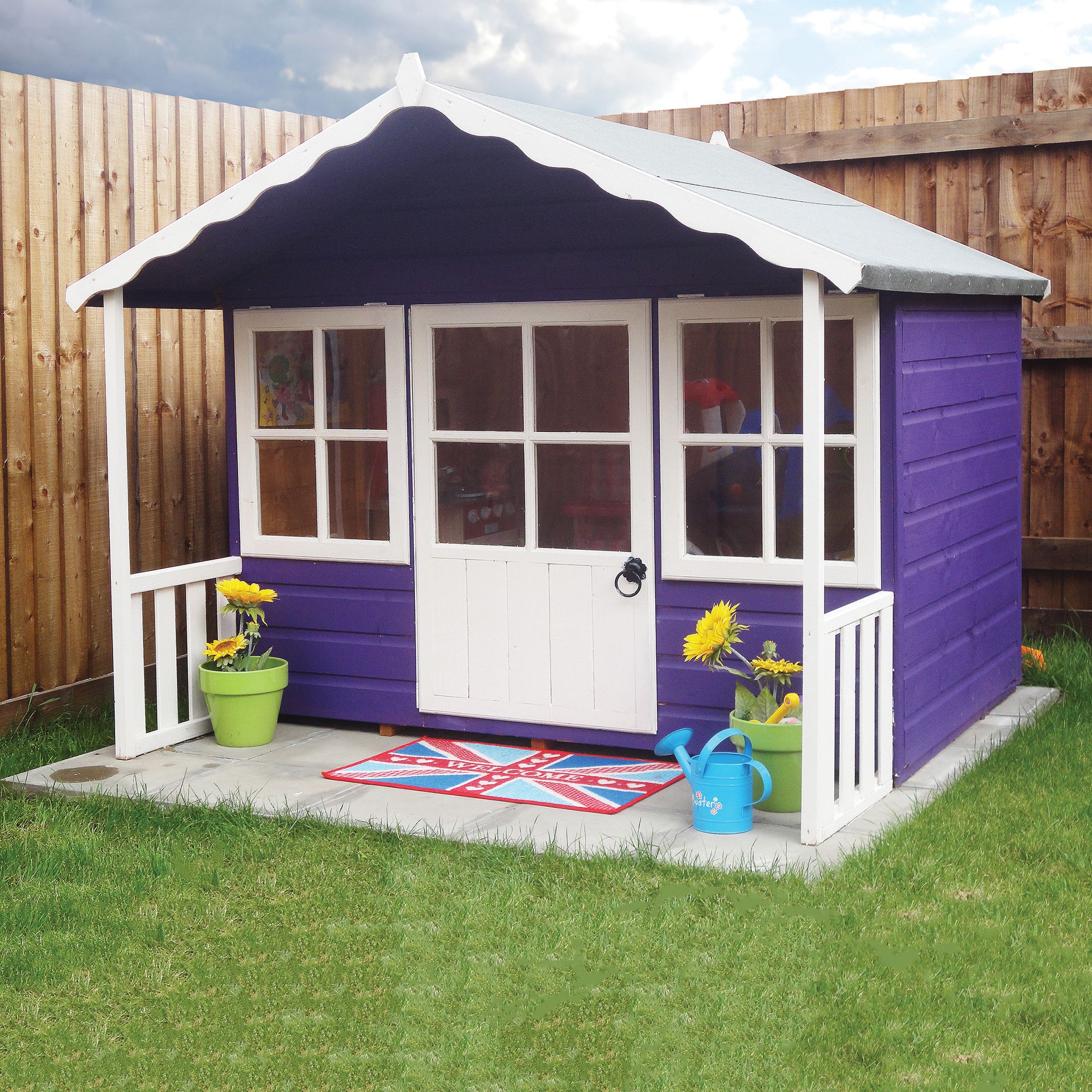 Image of Shire 6 x 5ft Pixie Wooden Playhouse with Veranda