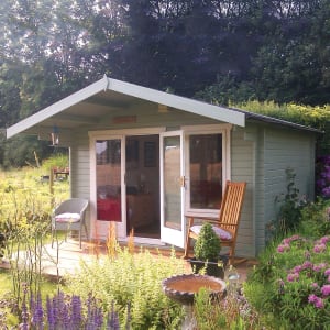 Image of Shire Gisburn 12 x 8ft Double Door Log Cabin with Assembly