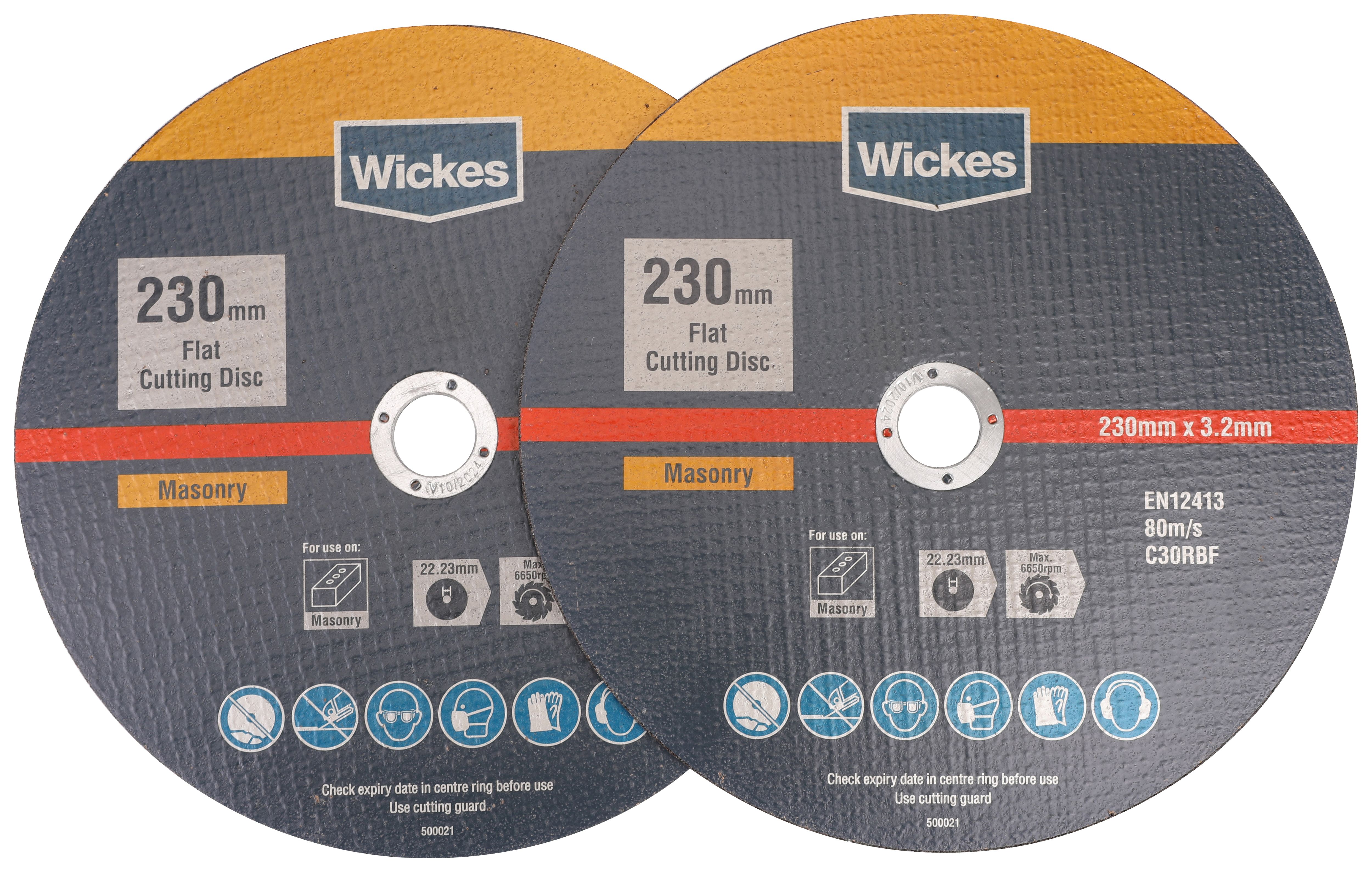 Image of Wickes Masonry Flat Cutting Disc 230mm - Pack of 2