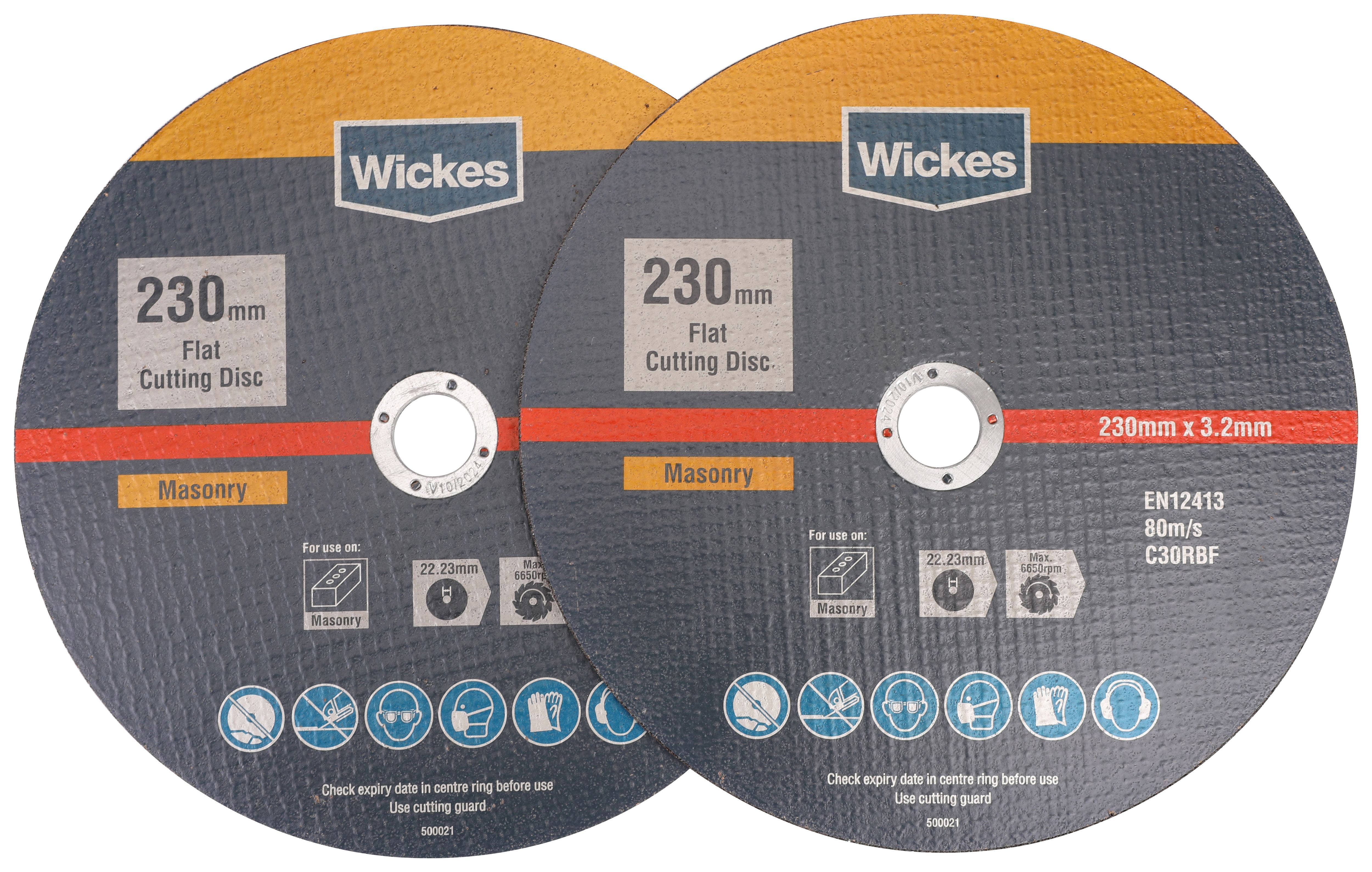 Wickes Masonry Flat Cutting Disc 230mm - Pack of 2