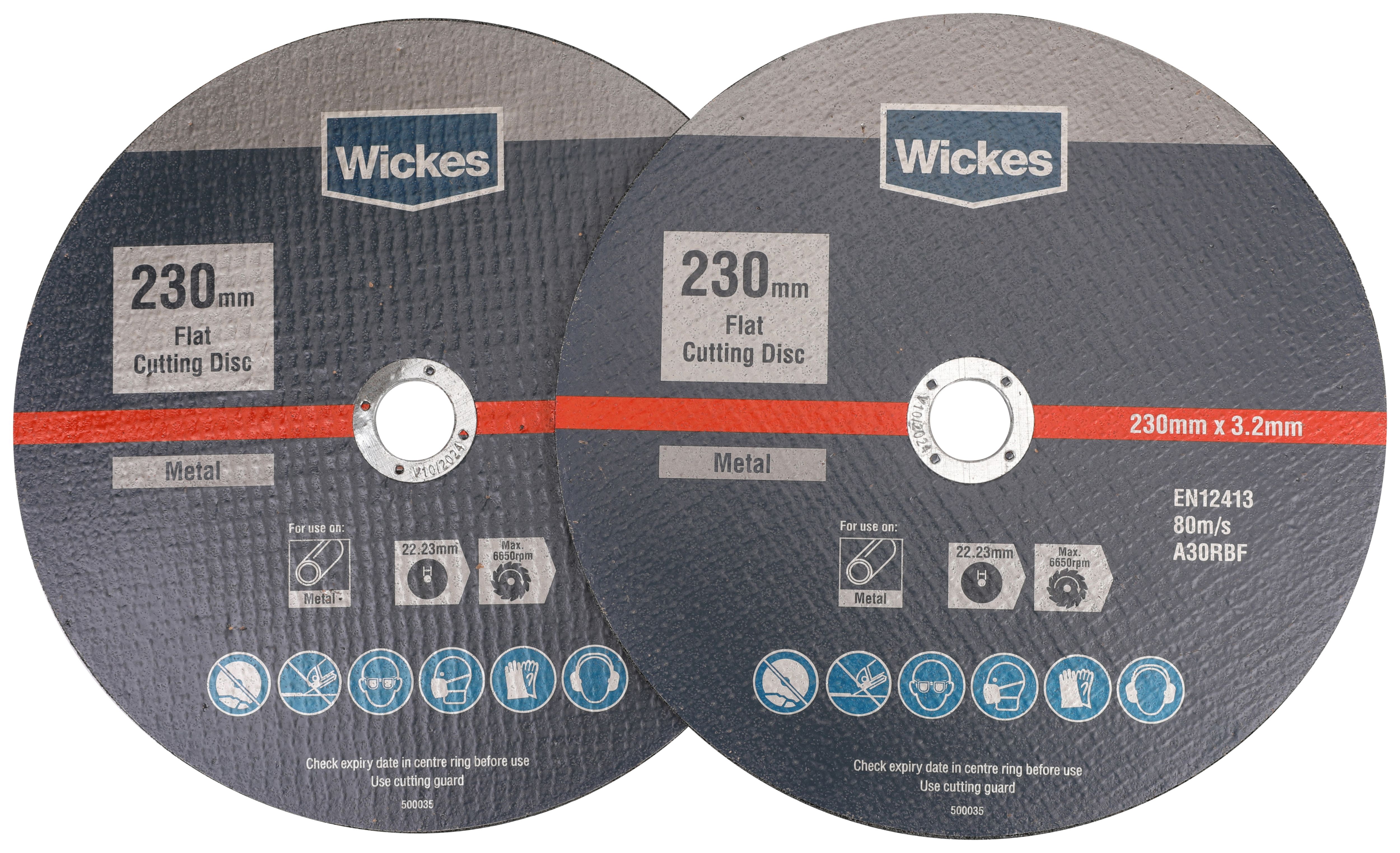 Wickes Metal Flat Cutting Disc 230mm - Pack of 2