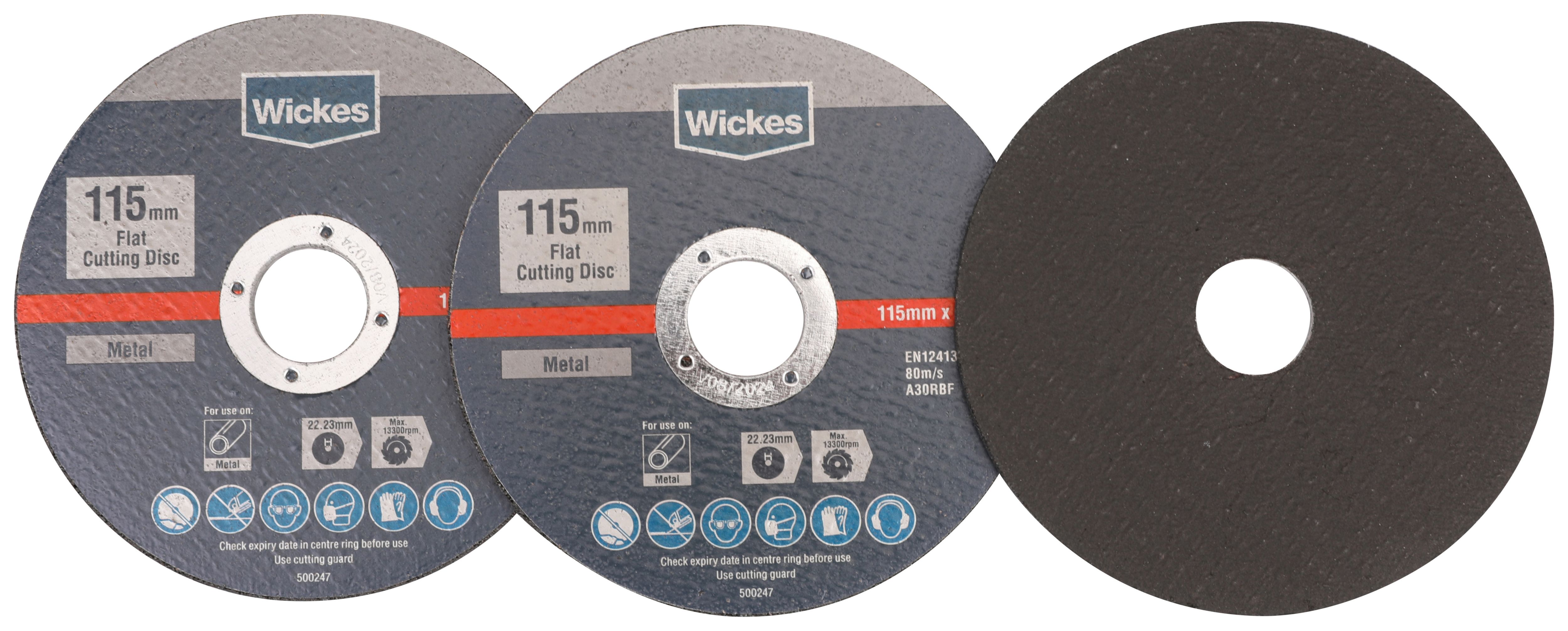 Wickes Metal Flat Cutting Disc 115mm - Pack of 3