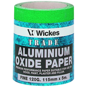Wickes Aluminium Oxide Fine Sandpaper Roll - 5m
