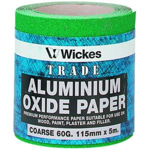 Wickes Aluminium Oxide Coarse Sandpaper Roll - 5m