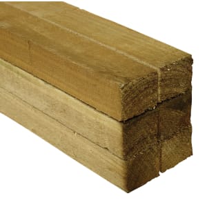 Wickes Treated Sawn Timber - 47 x 47 x 2400mm - Pack of 6