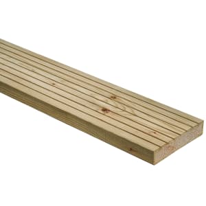Wickes Natural Pine Deck Board - 25 x 120 x 2400mm