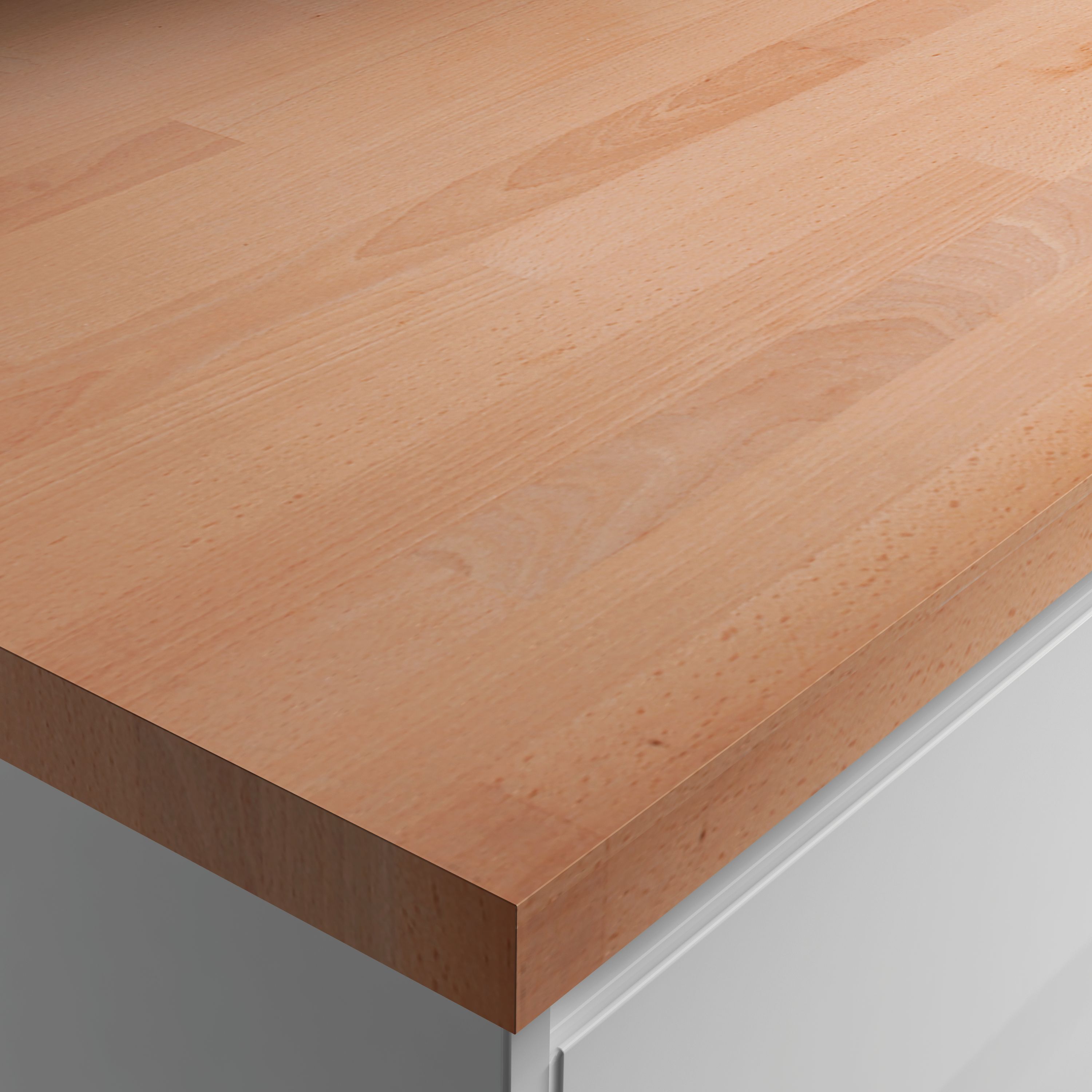 Image of Wickes Solid Wood Worktop - Solid Beech 600mm x 28mm x 3m