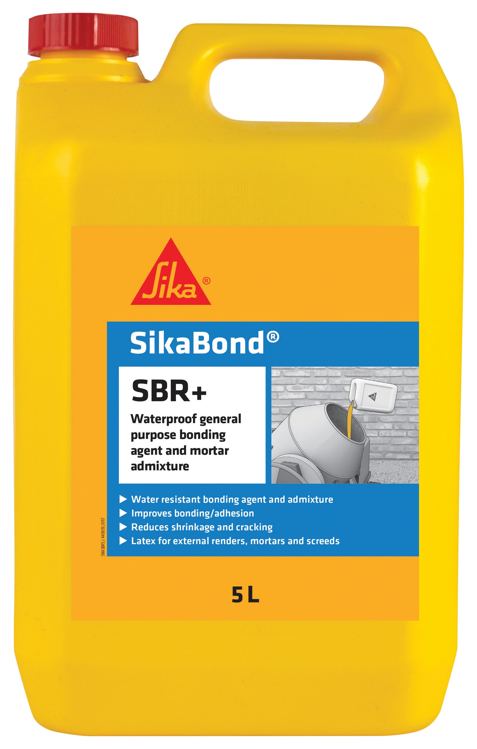 Sika Bond SBR+ Waterproof Bonding Agent and Mortar Admixture - 5L