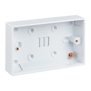 Wickes 2 Gang Pattress Box - White 25mm Pack of 10