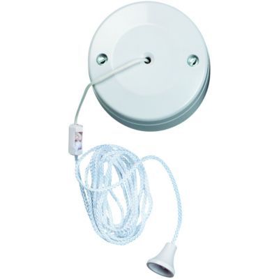 Wickes 6A Pull Cord 2 Way Ceiling Switch - White