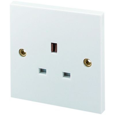 Image of Wickes 13 Amp Single Unswitched Plug Socket - White