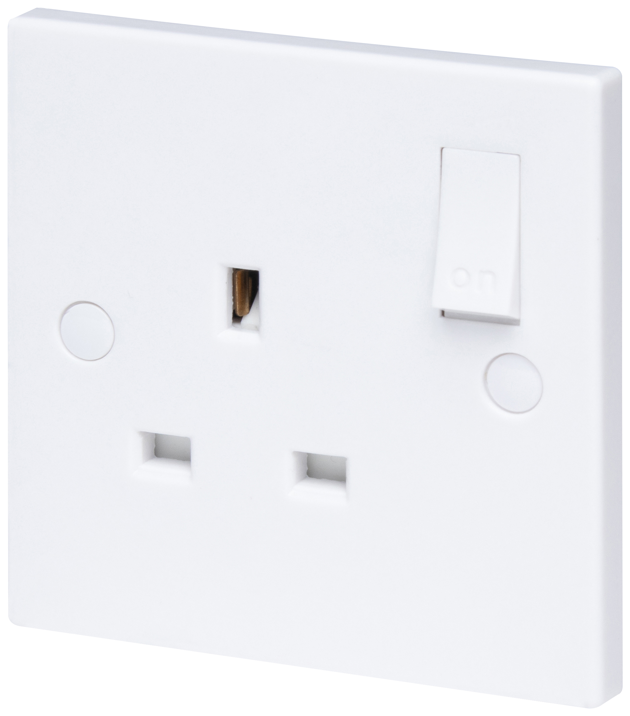 Wickes 13 Amp Single Switched Plug Socket - White