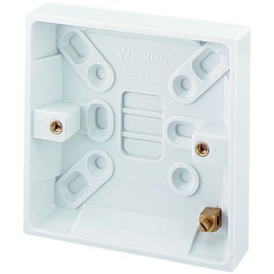 Wickes White 1 Gang Pattress Box - 16mm