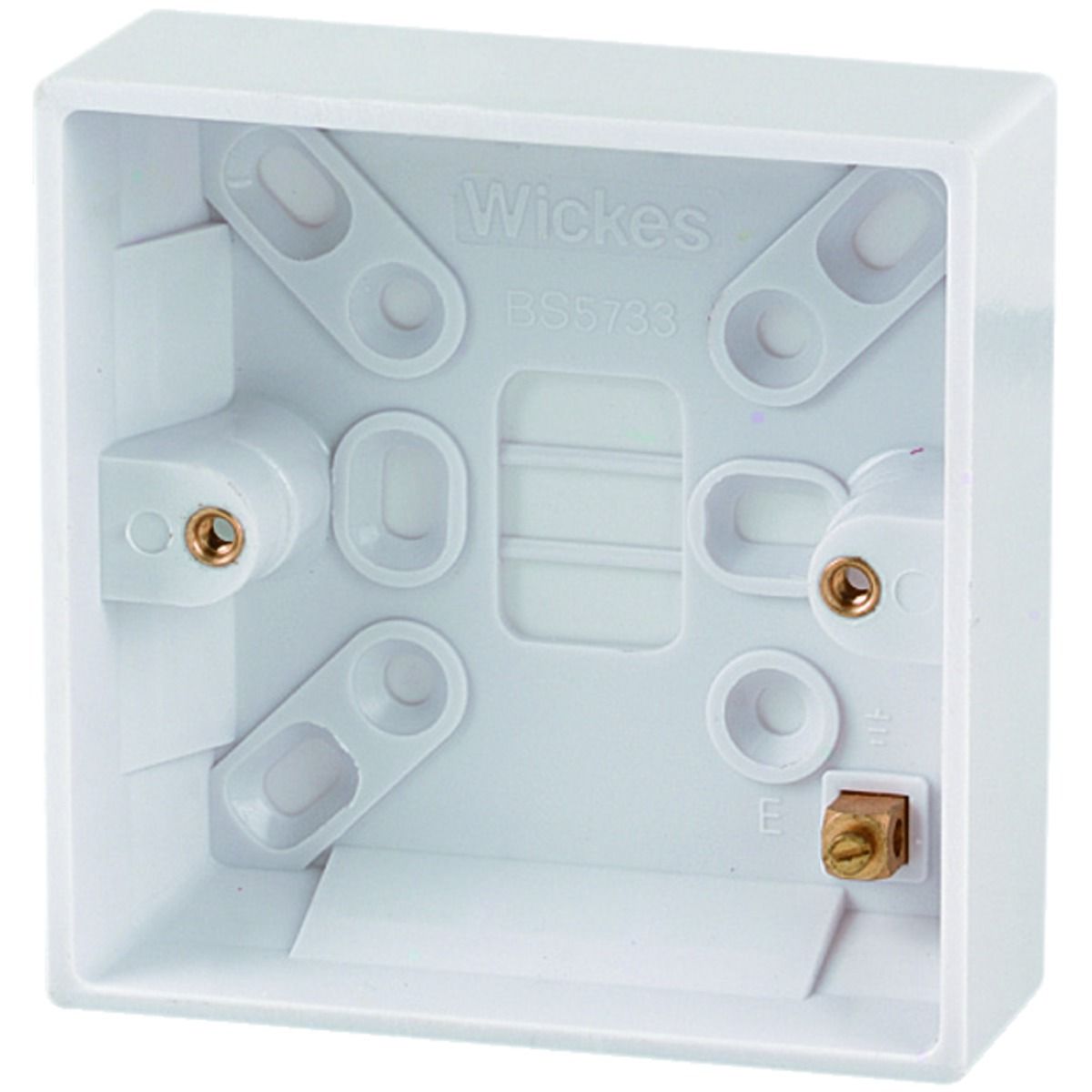 Wickes White 1 Gang Pattress Box - 25mm