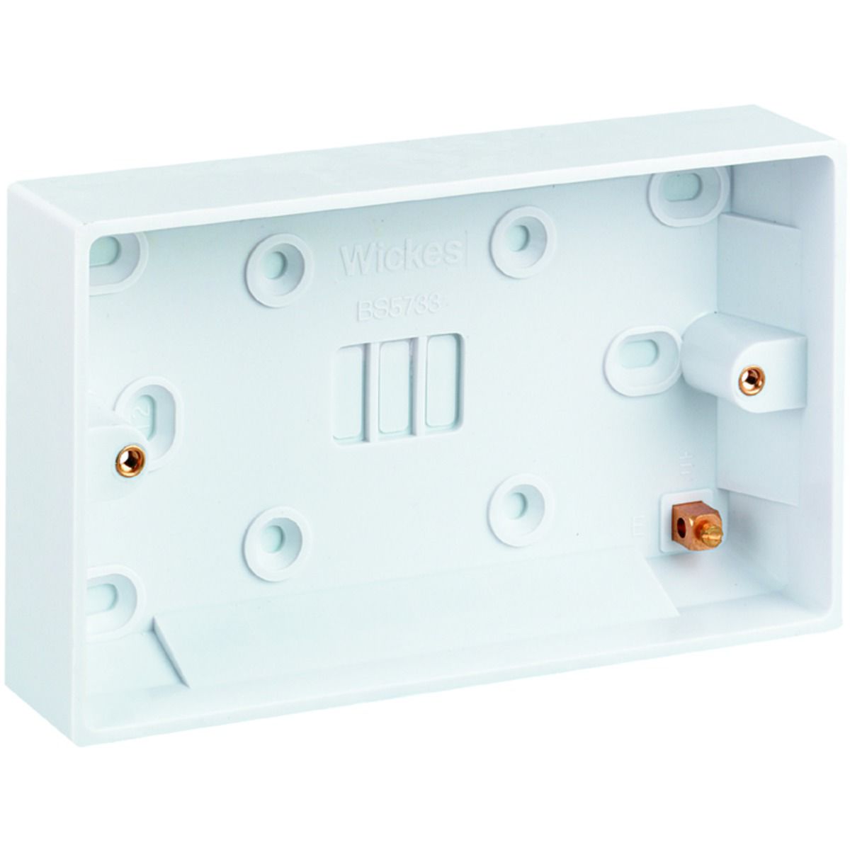 Image of Wickes 2 Gang Pattress Box - White 25mm