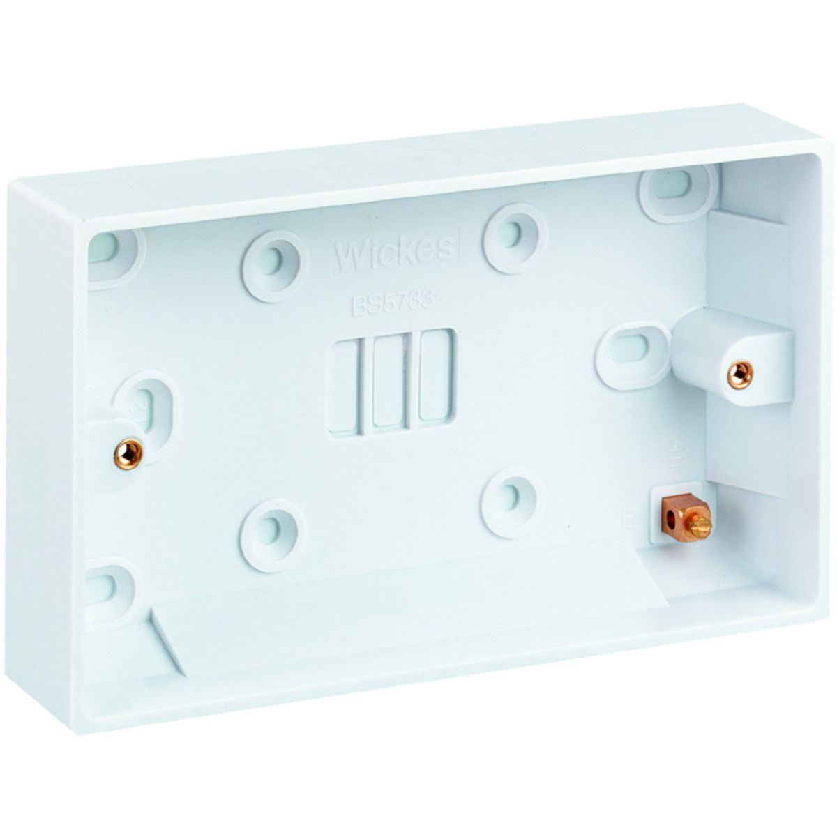 Wickes 2 Gang Pattress Box - White 25mm