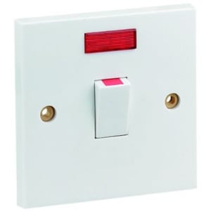 Wickes Control Cooker Switch with Neon Indicator - Polished